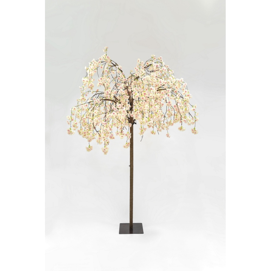 LED Juledekoration kunstigt træ CHERRY TREE 288xLED/230V 2,5 m kirsebær