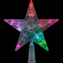 LED juletræsstjerne RGB-farver 10xLED/2xAA 15 cm