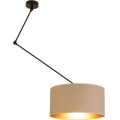 LED justerbar pendel med stang GORTA 1xE27/60W/230V beige/guld