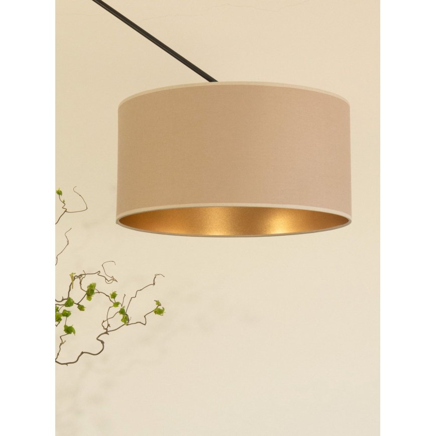 LED justerbar pendel med stang GORTA 1xE27/60W/230V beige/guld