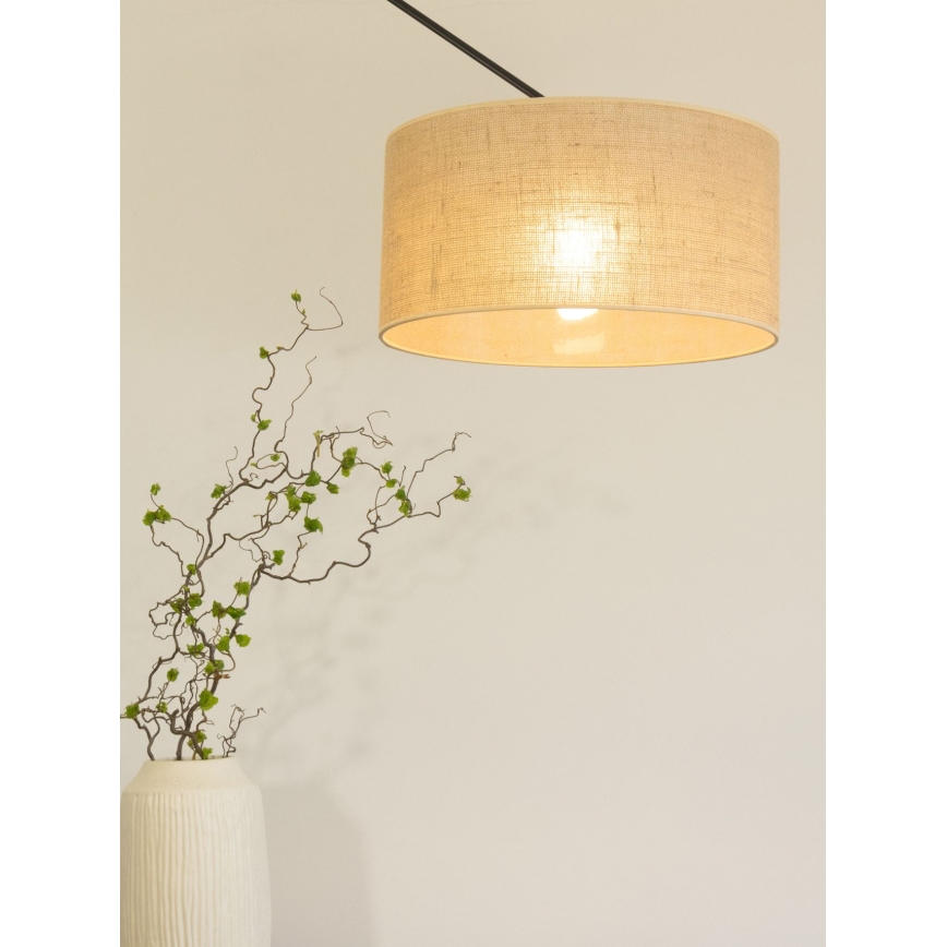 LED-justerbar pendel med stang GORTA 1xE27/60W/230V jute