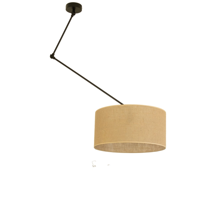 LED-justerbar pendel med stang GORTA 1xE27/60W/230V jute