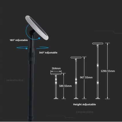 LED Justerbar solcellelampe GARDEN LED/8W/5V 60-129 cm 4000K IP65 2000 mAh