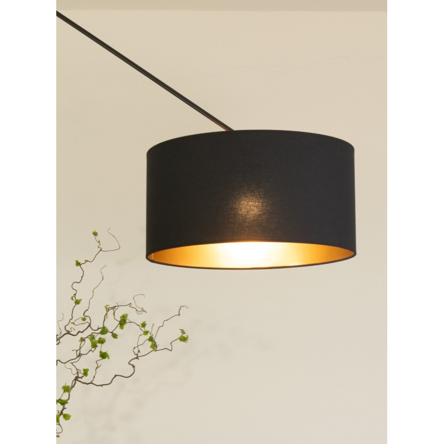 LED justerbar stangpendel GORTA 1xE27/60W/230V sort/guld