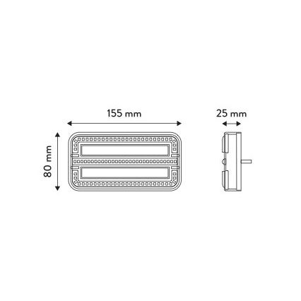 LED Kombinationslygte m. dynamisk blinklys LED/12-24V IP65