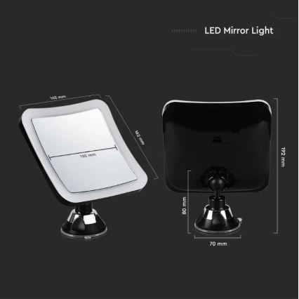 LED kosmetikspejl LED/3,2W/4,5V 3xAA IP44