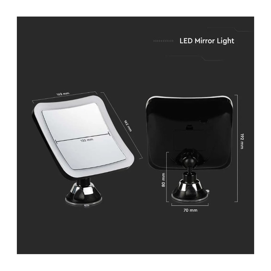 LED kosmetikspejl LED/3,2W/4,5V 3xAA IP44