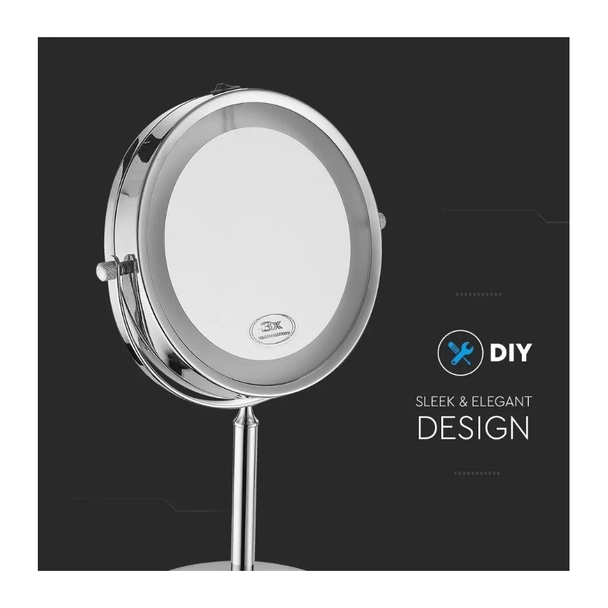 LED kosmetikspejl LED/3W/6V 4xAA IP44