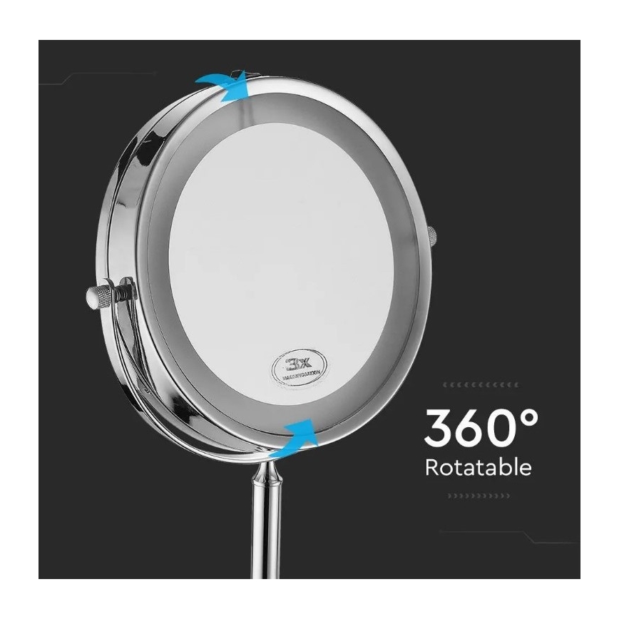 LED kosmetikspejl LED/3W/6V 4xAA IP44