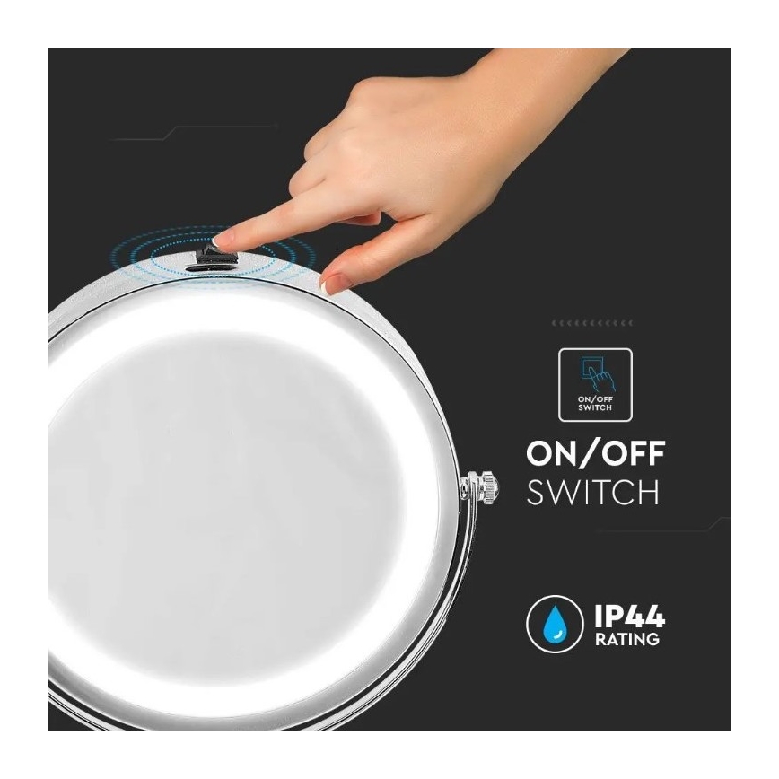 LED kosmetikspejl LED/3W/6V 4xAA IP44