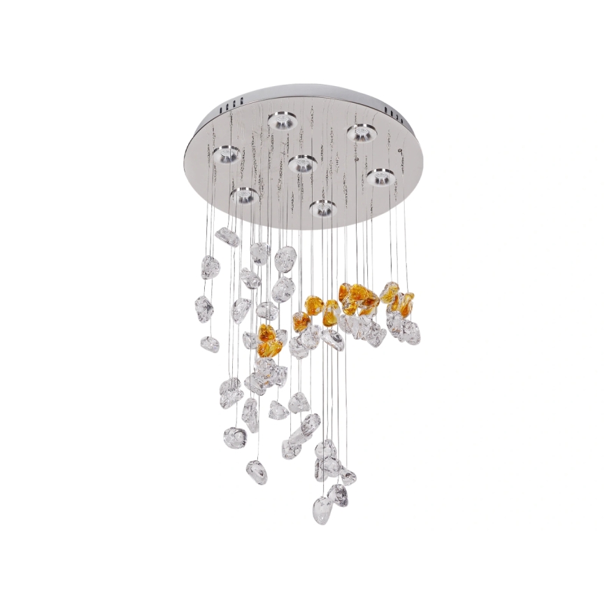 LED krystalloftlampe AVARA LED/24W/230V Ø 40 cm poleret krom + fjernbetjening