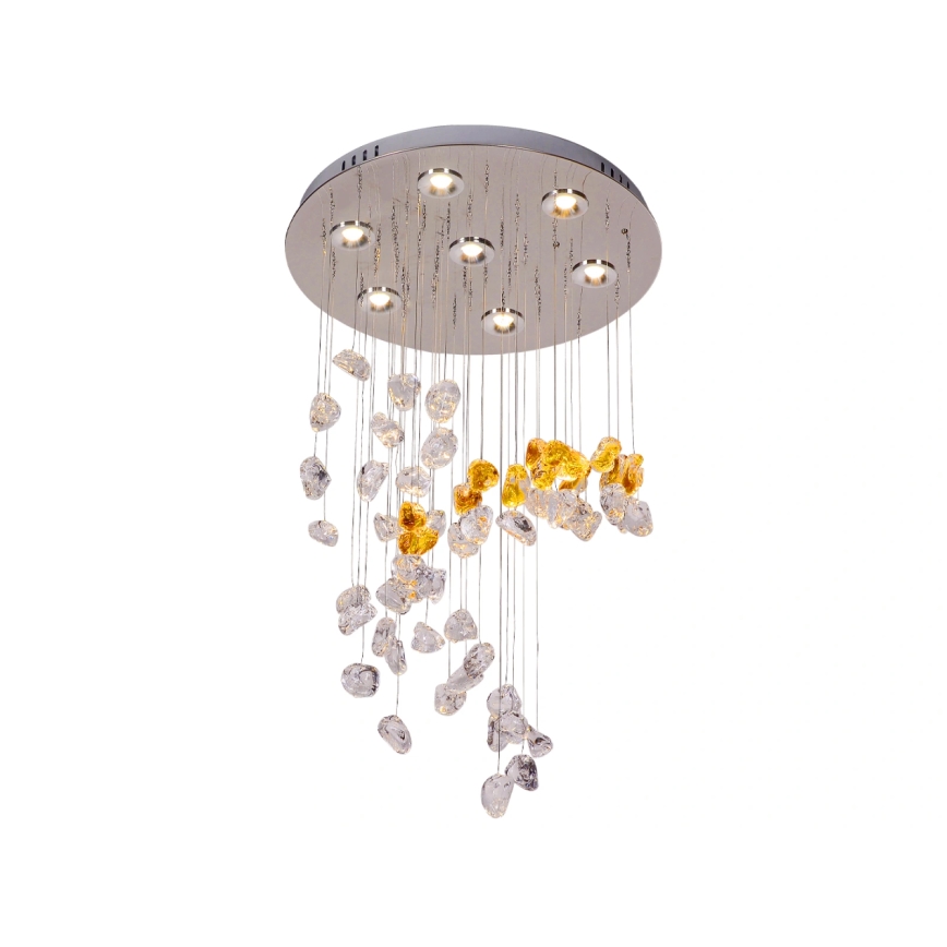 LED krystalloftlampe AVARA LED/24W/230V Ø 40 cm poleret krom + fjernbetjening