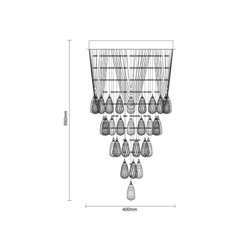 LED krystal-loftlampe MAJURO LED/30W/230V Ø 40 cm blank krom + fjernbetjening