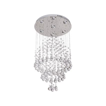LED krystal loftlampe NAURU LED/24W/230V Ø 40 cm blank krom + fjernbetjening