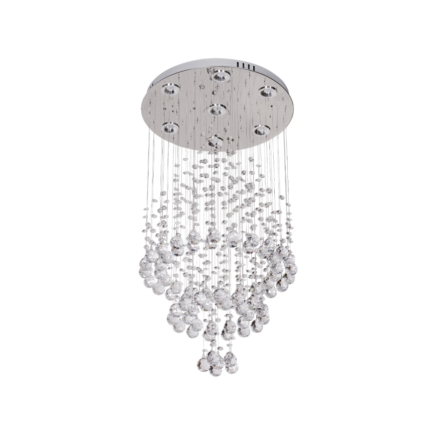 LED krystal loftlampe NAURU LED/24W/230V Ø 40 cm blank krom + fjernbetjening
