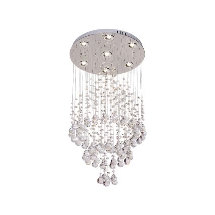 LED krystal loftlampe NAURU LED/24W/230V Ø 40 cm blank krom + fjernbetjening