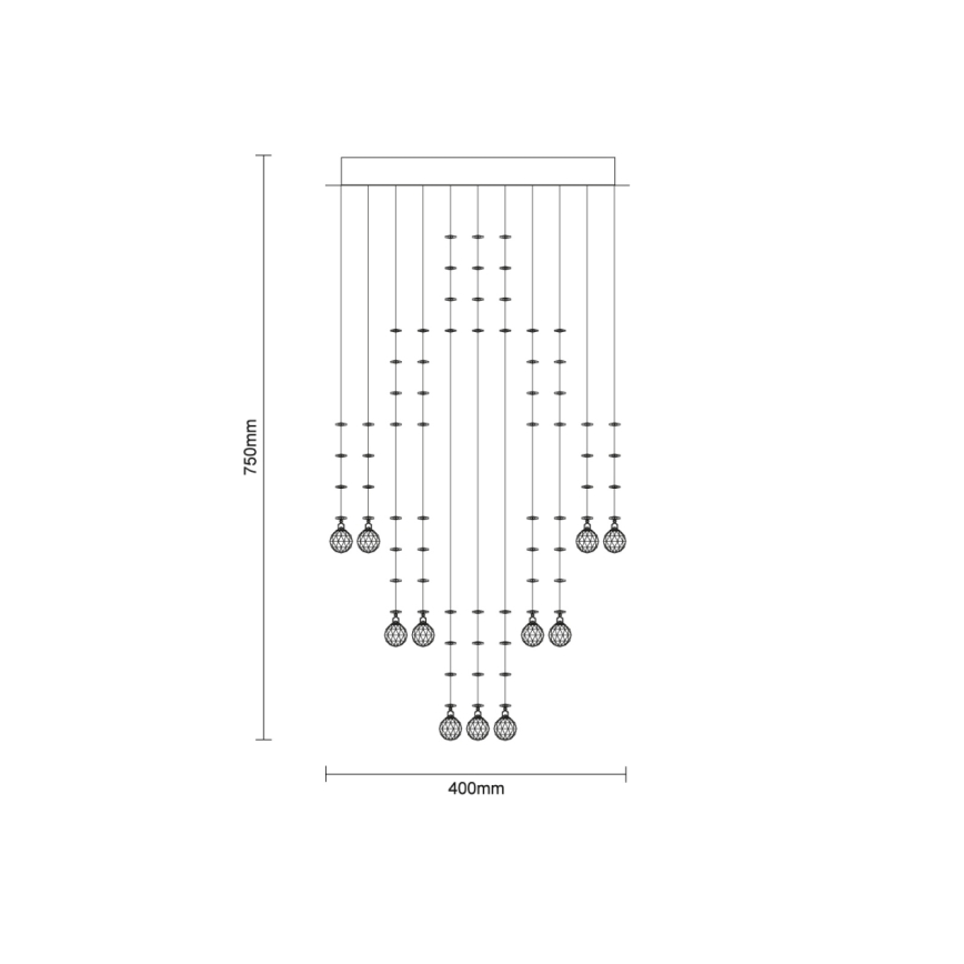 LED krystal loftlampe NAURU LED/24W/230V Ø 40 cm blank krom + fjernbetjening