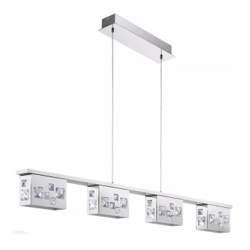 LED krystal lysekrone i snor TRESANA 4xLED/5,8W/230V