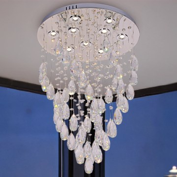 LED-krystalloftlampe MAJURO LED/30W/230V Ø 45 cm blank krom + fjernbetjening