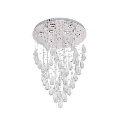 LED-krystalloftlampe MAJURO LED/30W/230V Ø 45 cm blank krom + fjernbetjening
