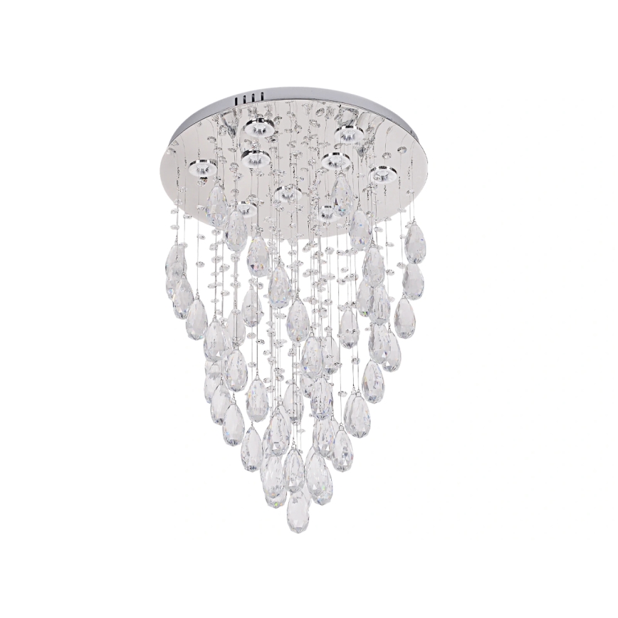 LED-krystalloftlampe MAJURO LED/30W/230V Ø 45 cm blank krom + fjernbetjening