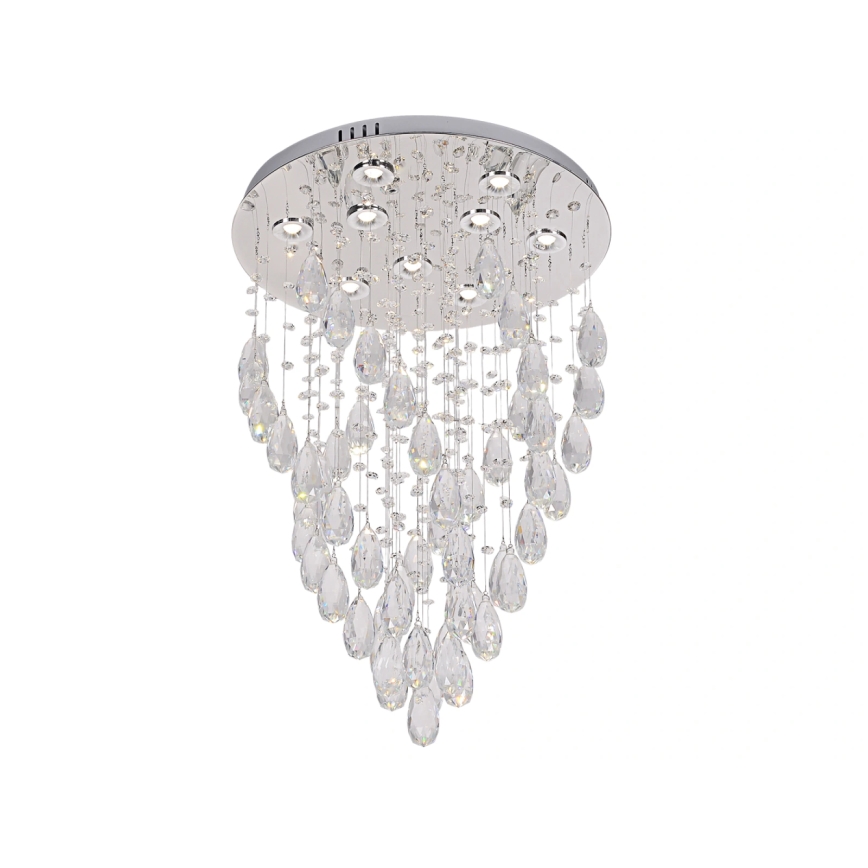LED-krystalloftlampe MAJURO LED/30W/230V Ø 45 cm blank krom + fjernbetjening