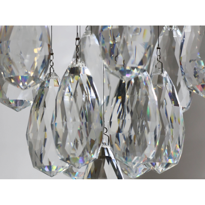 LED-krystalloftlampe MAJURO LED/30W/230V Ø 45 cm blank krom + fjernbetjening