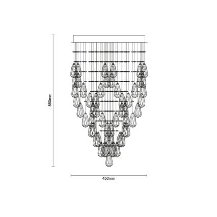 LED-krystalloftlampe MAJURO LED/30W/230V Ø 45 cm blank krom + fjernbetjening