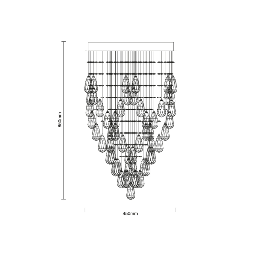 LED-krystalloftlampe MAJURO LED/30W/230V Ø 45 cm blank krom + fjernbetjening