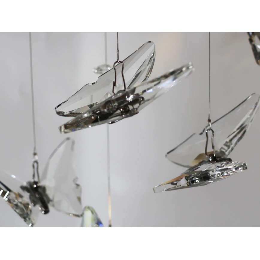 LED-krystalloftlampe MURU LED/24W/230V Ø 40 cm poleret krom + fjernbetjening