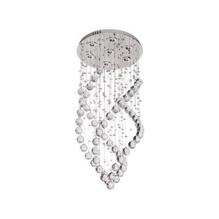LED krystalloftlampe NAURU LED/24W/230V Ø 40 cm blank krom + fjernbetjening