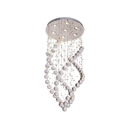 LED krystalloftlampe NAURU LED/24W/230V Ø 40 cm blank krom + fjernbetjening