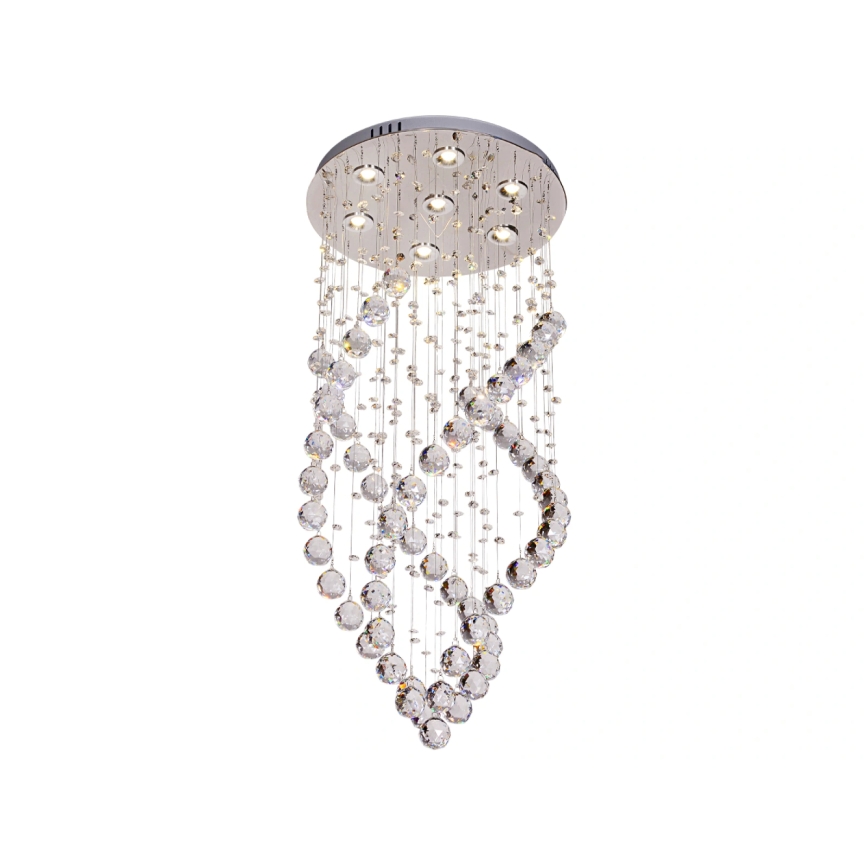 LED krystalloftlampe NAURU LED/24W/230V Ø 40 cm blank krom + fjernbetjening
