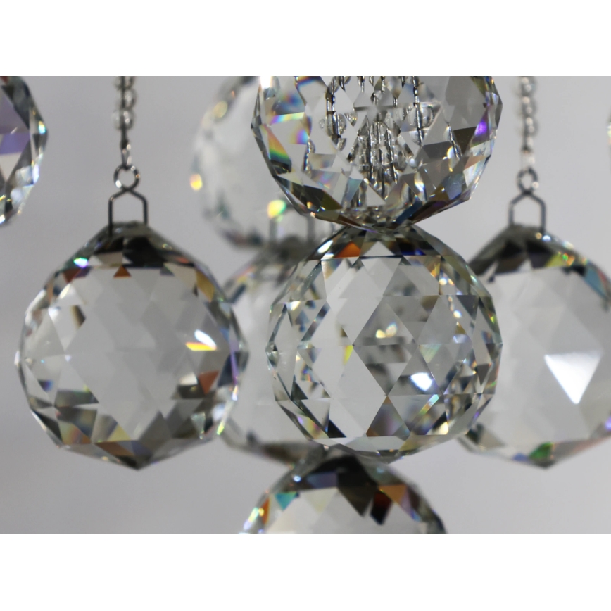 LED krystalloftlampe NAURU LED/24W/230V Ø 40 cm blank krom + fjernbetjening