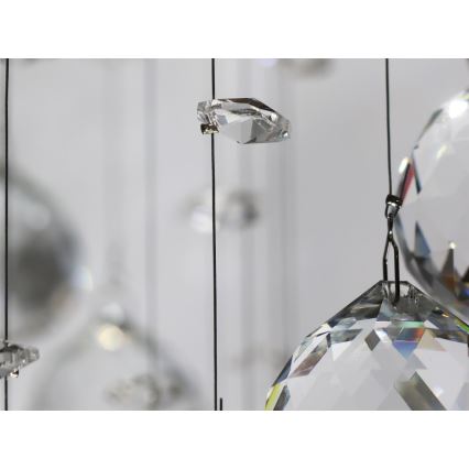 LED krystalloftlampe NAURU LED/24W/230V Ø 40 cm blank krom + fjernbetjening