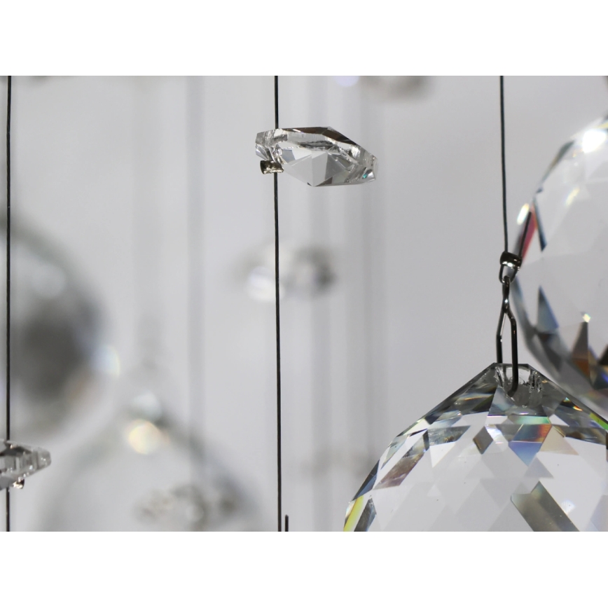 LED krystalloftlampe NAURU LED/24W/230V Ø 40 cm blank krom + fjernbetjening