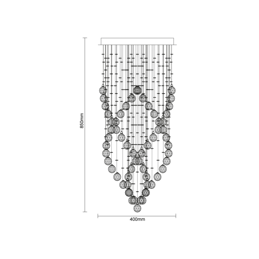 LED krystalloftlampe NAURU LED/24W/230V Ø 40 cm blank krom + fjernbetjening