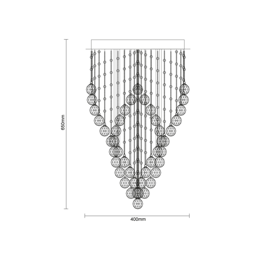 LED krystalloftlampe NAURU LED/30W/230V Ø 40 cm blank krom/sort + fjernbetjening