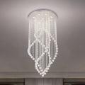 LED krystalloftlampe NAURU LED/30W/230V Ø 60 cm poleret krom + fjernbetjening