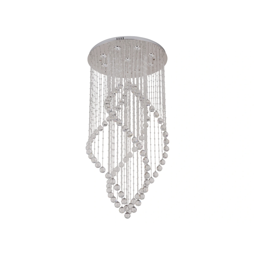 LED krystalloftlampe NAURU LED/30W/230V Ø 60 cm poleret krom + fjernbetjening