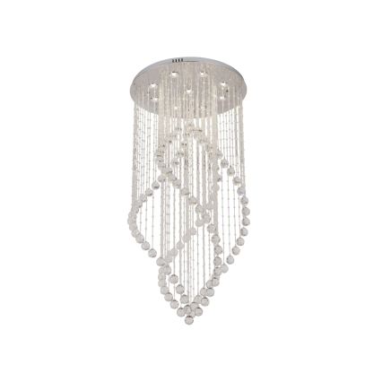 LED krystalloftlampe NAURU LED/30W/230V Ø 60 cm poleret krom + fjernbetjening