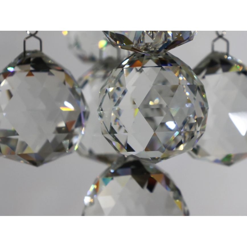 LED krystalloftlampe NAURU LED/30W/230V Ø 60 cm poleret krom + fjernbetjening