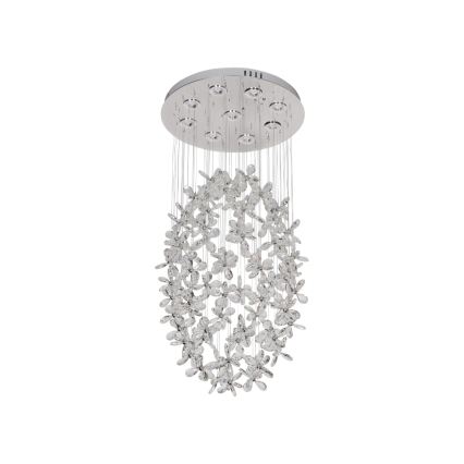 LED krystalloftlampe SAMOA LED/30W/230V Ø 40 cm blank krom + fjernbetjening