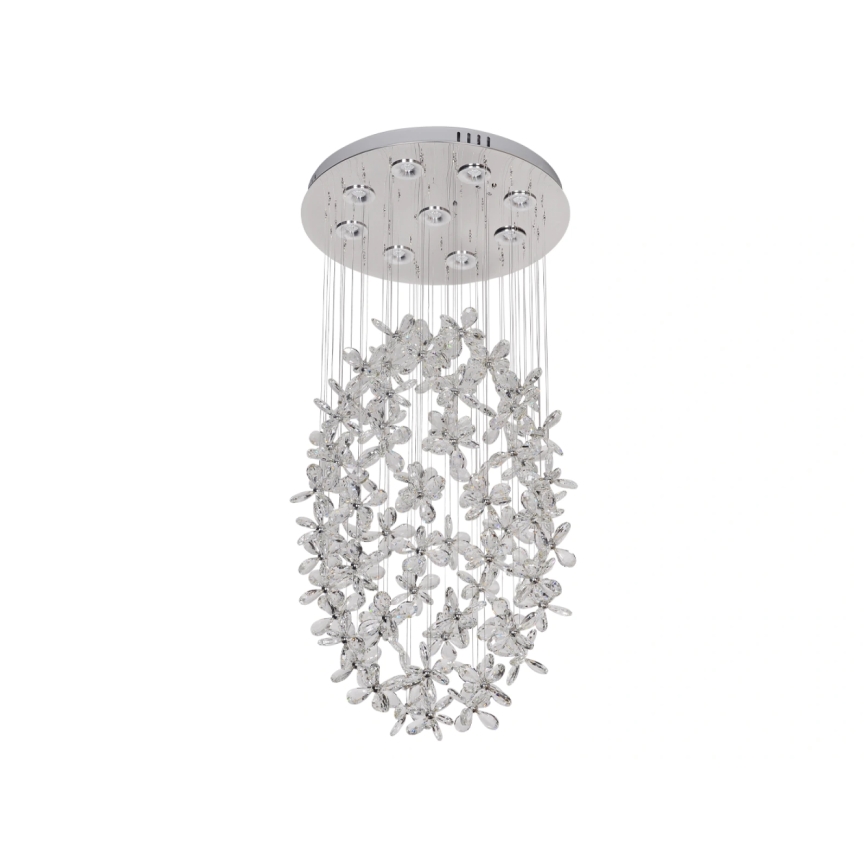 LED krystalloftlampe SAMOA LED/30W/230V Ø 40 cm blank krom + fjernbetjening