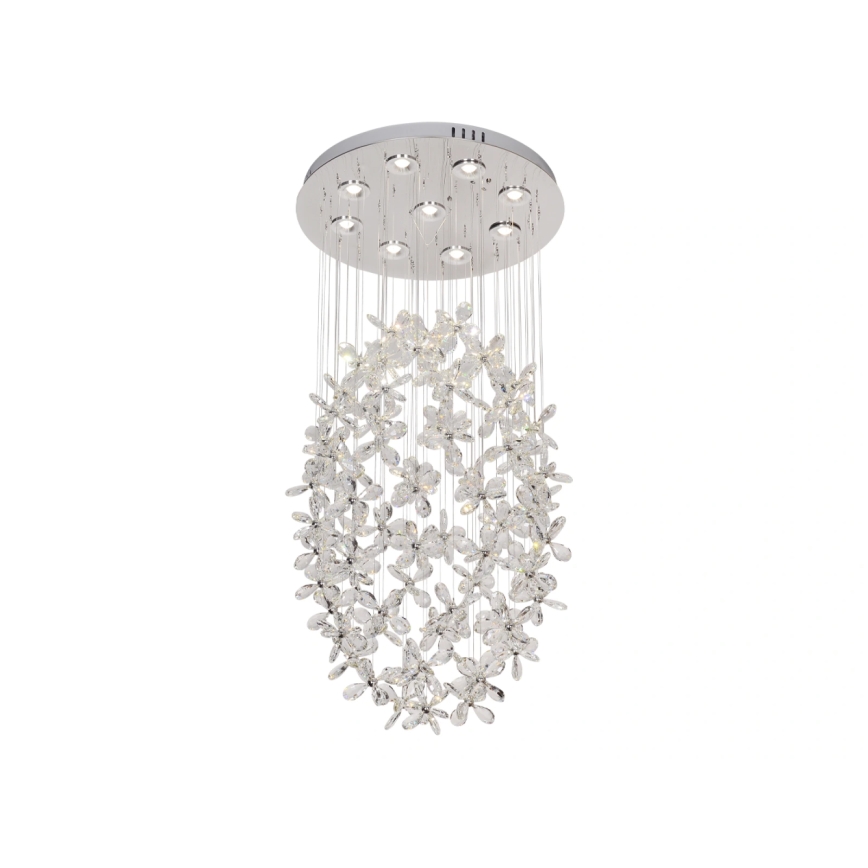 LED krystalloftlampe SAMOA LED/30W/230V Ø 40 cm blank krom + fjernbetjening