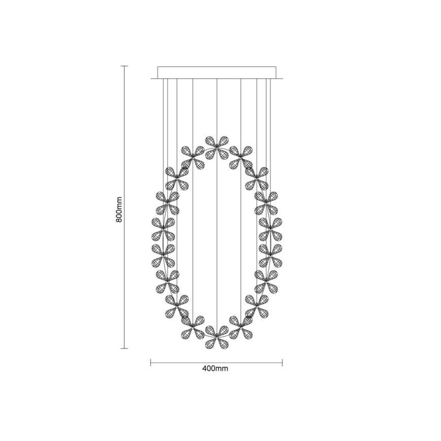 LED krystalloftlampe SAMOA LED/30W/230V Ø 40 cm blank krom + fjernbetjening