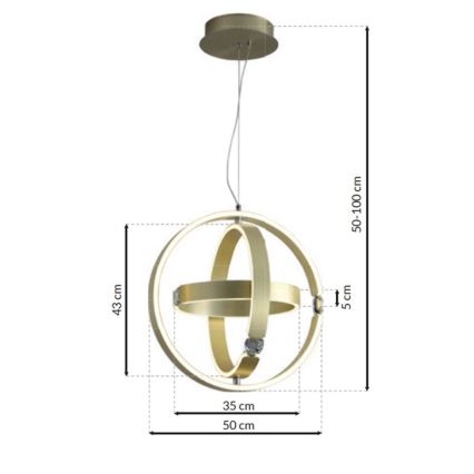 LED Krystallysekrone i snor LED/80W/230V