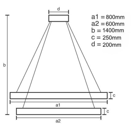 LED Dæmpbar krystal pendel på snor LED/190W/230V 3000-6500K + fjernbetjening