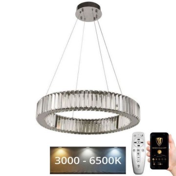 LED Krystalpendel dæmpbar LED/40W/230V 3000-6500K skinnende krom + fjernbetjening