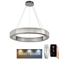 LED Krystalpendel dæmpbar LED/50W/230V 3000-6500K skinnende krom + fjernbetjening